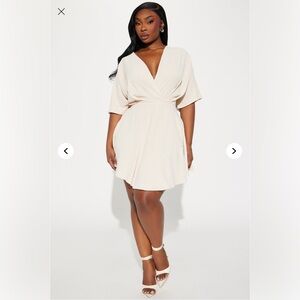 Elegant Cream Wrap Dress